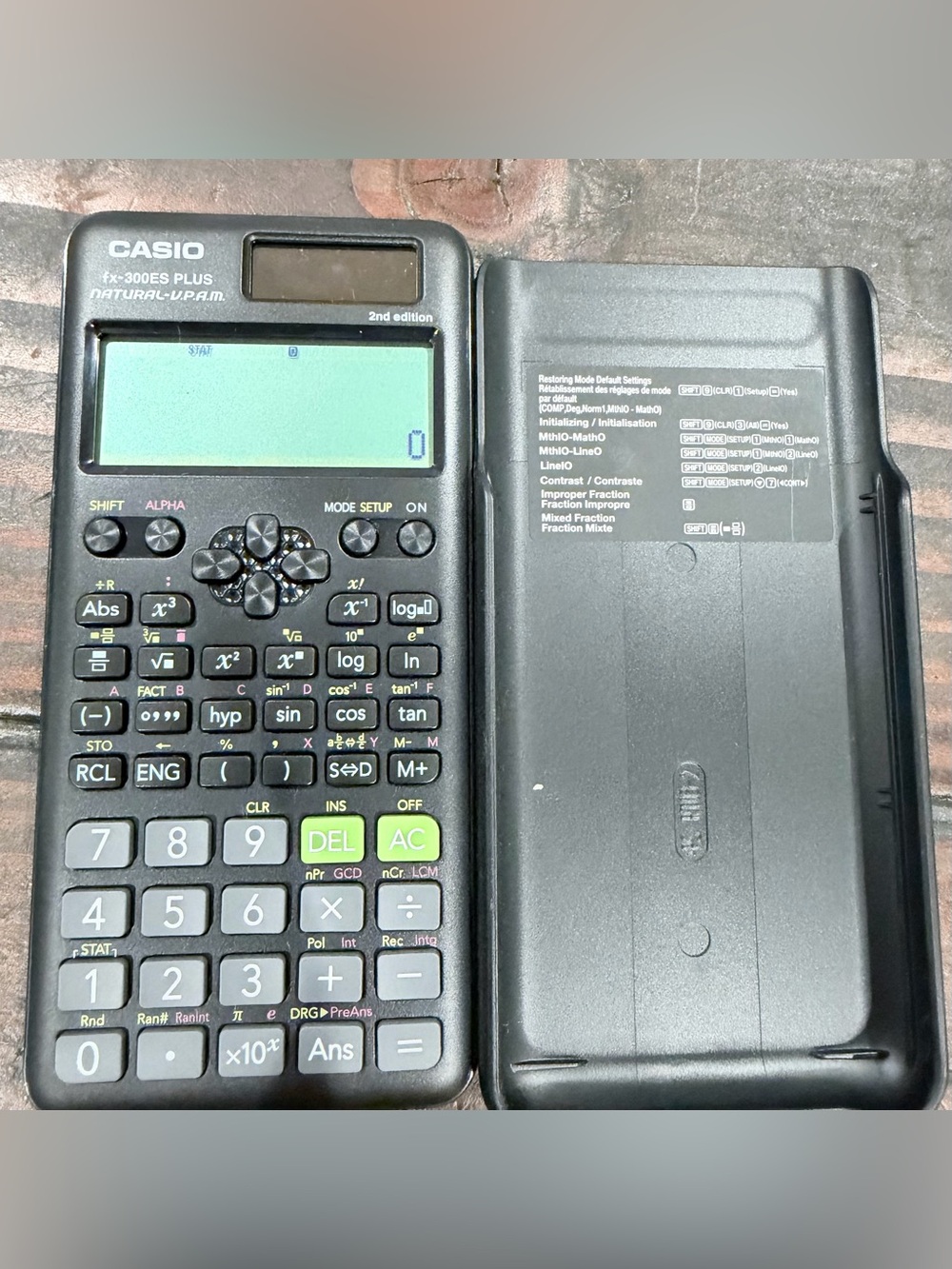 Casio Scientific Calculator in Black with Green Accent